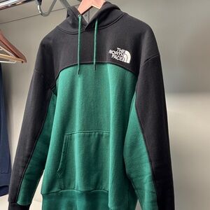 The North Face Men's Black and Green Hoodie